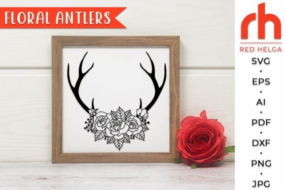 Floral Antlers SVG, Flower Buck Cut File Review