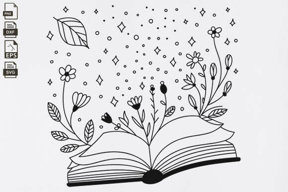 Floral Book SVG for Embroidery Projects