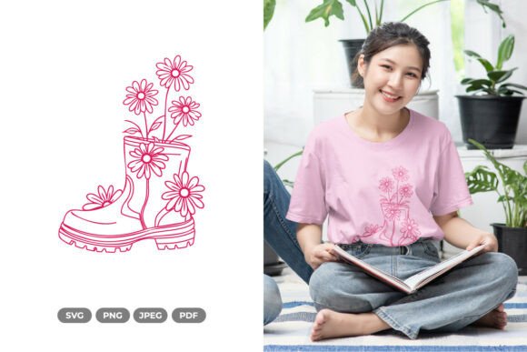 Floral Boots SVG Clipart Review