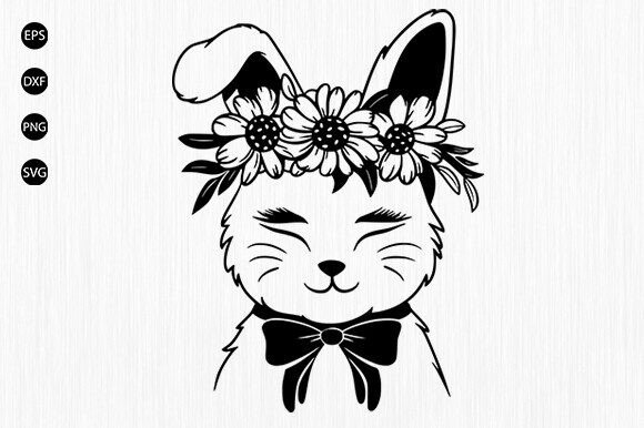 Floral Bunny SVG, Happy Easter Svg, East Review