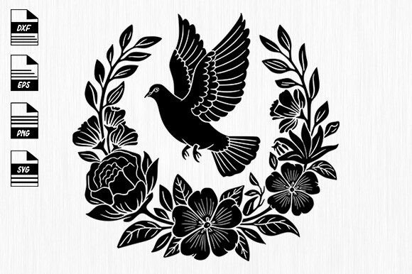 Floral Dove Svg, Dove with Flower: Real Design Review