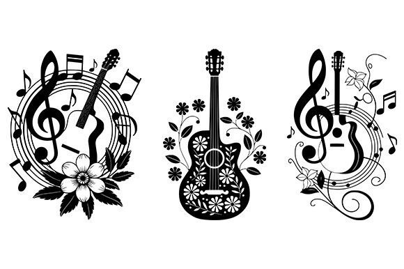 Floral Guitar Svg,Guitar Rock Bundle Review