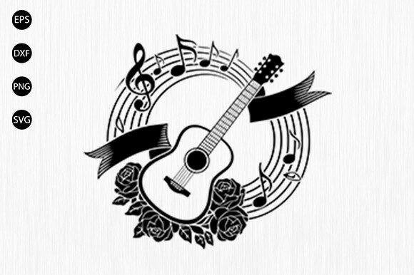 Floral Guitar Svg, Guitar with Flowers Review