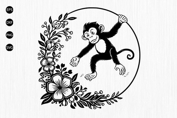 Floral Monkey Svg, Floral Crown Svg Review