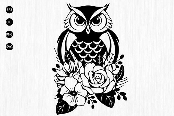 Floral Owl SVG, Owl with Flower Svg Review