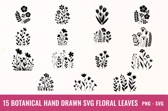 Review: 15 Botanical Hand Drawn SVG Floral Leaves