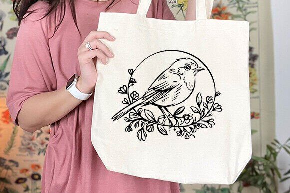 Robin with Flowers SVG,Floral Bird SVG Review