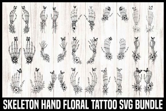 Skeleton Hand Floral Tattoo SVG Bundle Review